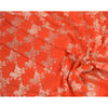Sanskriti Vintage Dupatta Long Stole Pure Silk Orange Woven Brocade/Banarasi