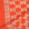 Sanskriti Vintage Dupatta Long Stole Pure Silk Orange Woven Brocade/Banarasi