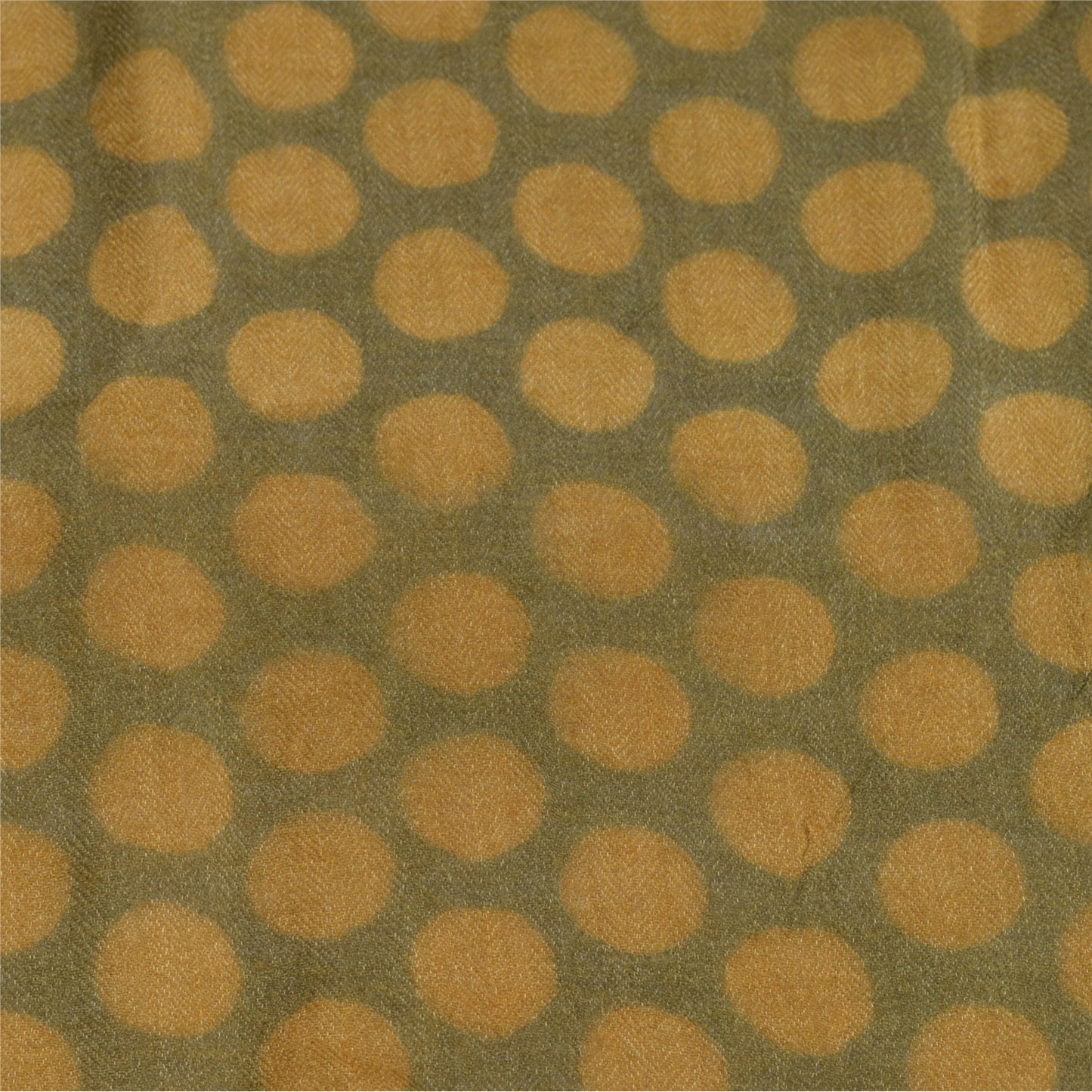 Sanskriti Vintage Dupatta Long Stole Pure Woolen Shawl Green Printed Scarves