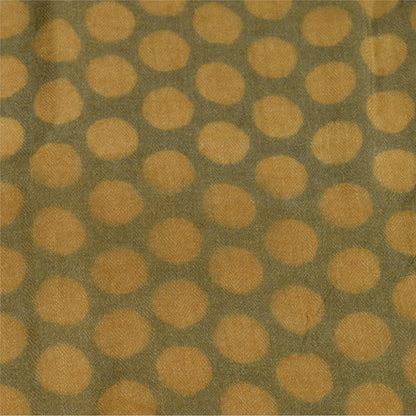 Sanskriti Vintage Dupatta Long Stole Pure Woolen Shawl Green Printed Scarves