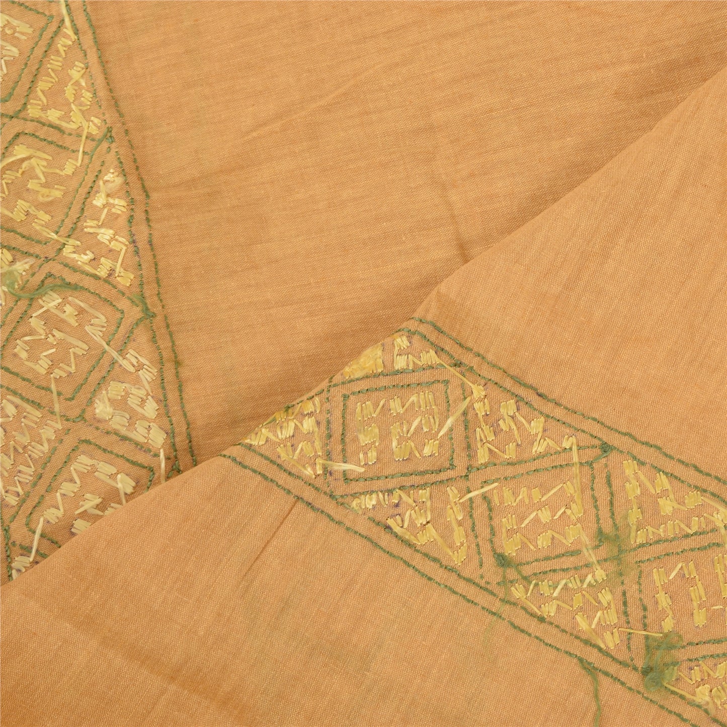 Sanskriti Vintage Dupatta Long Stole Indian Pure Khadi Cotton Hand Embroidered
