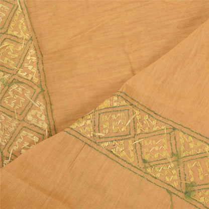 Sanskriti Vintage Dupatta Long Stole Indian Pure Khadi Cotton Hand Embroidered