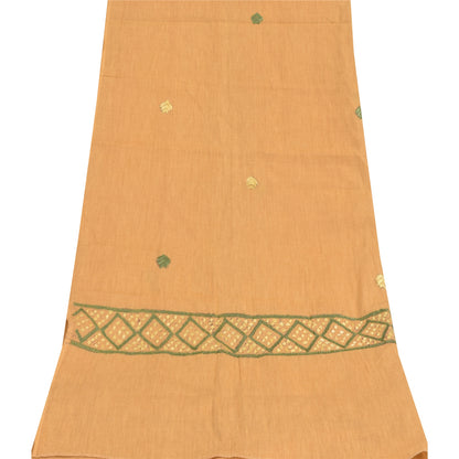 Sanskriti Vintage Dupatta Long Stole Indian Pure Khadi Cotton Hand Embroidered