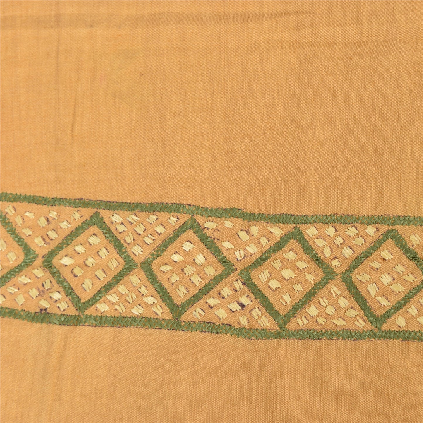 Sanskriti Vintage Dupatta Long Stole Indian Pure Khadi Cotton Hand Embroidered