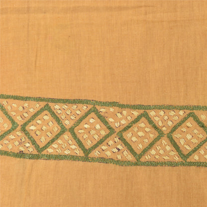 Sanskriti Vintage Dupatta Long Stole Indian Pure Khadi Cotton Hand Embroidered
