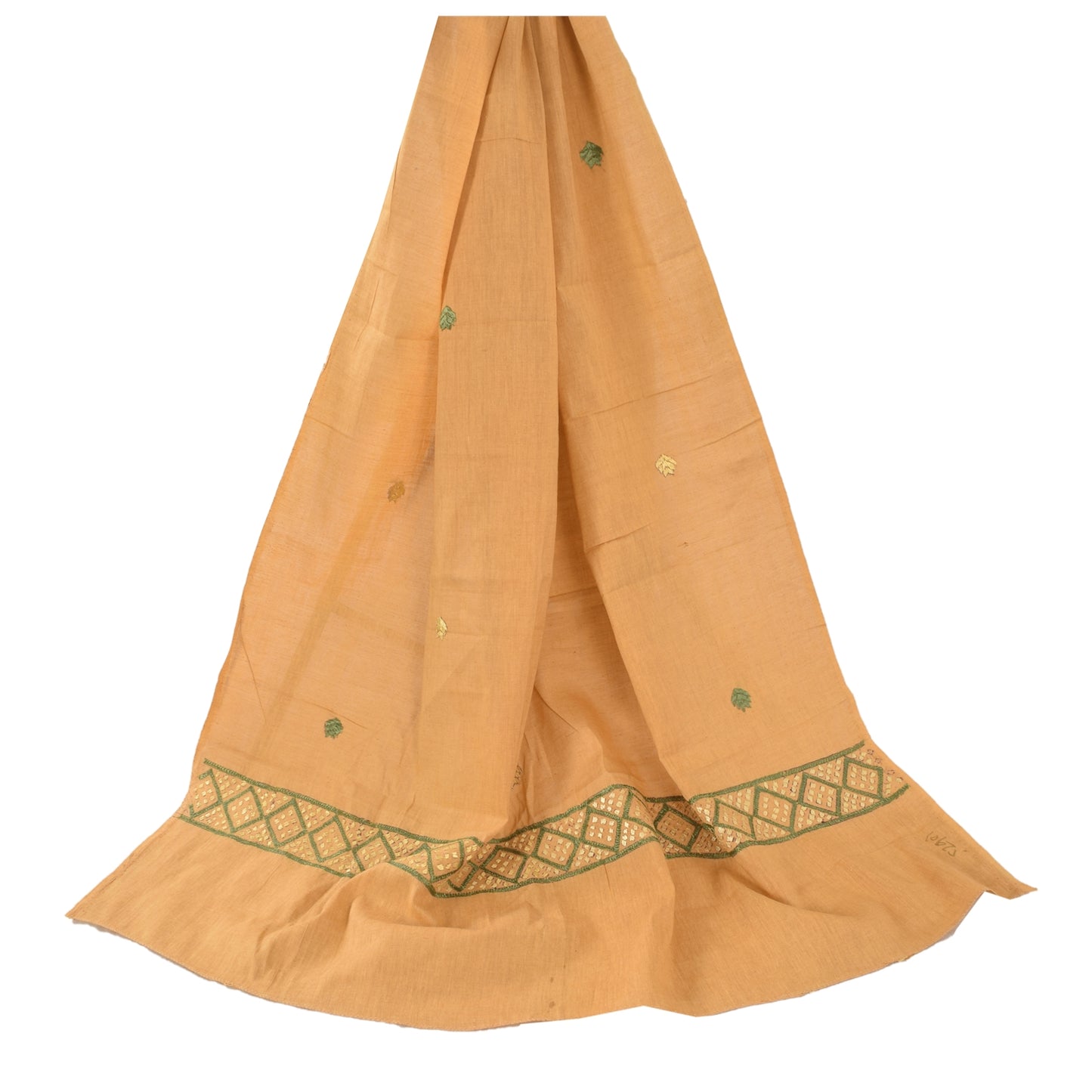 Sanskriti Vintage Dupatta Long Stole Indian Pure Khadi Cotton Hand Embroidered