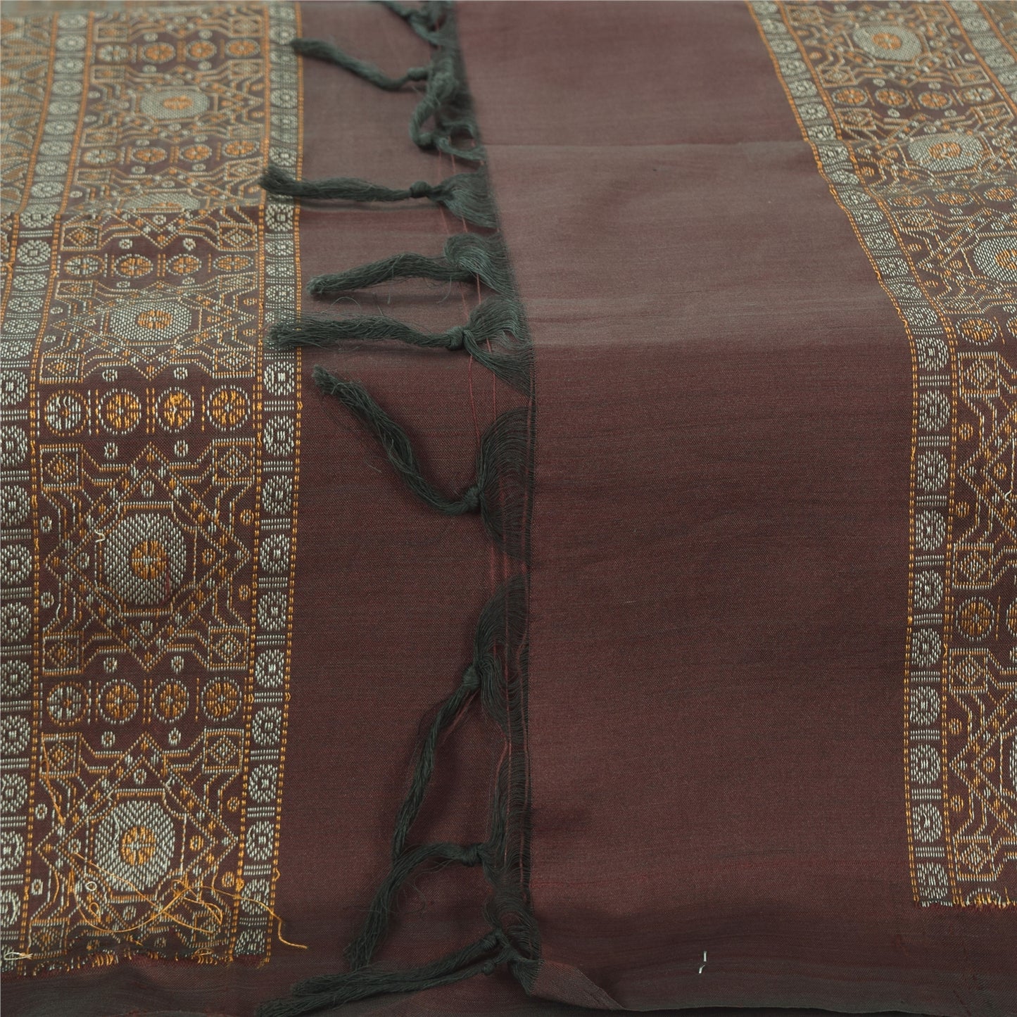 Sanskriti Vintage Dark Red Dupatta Long Stole Pure Cotton HandWoven Premium Veil