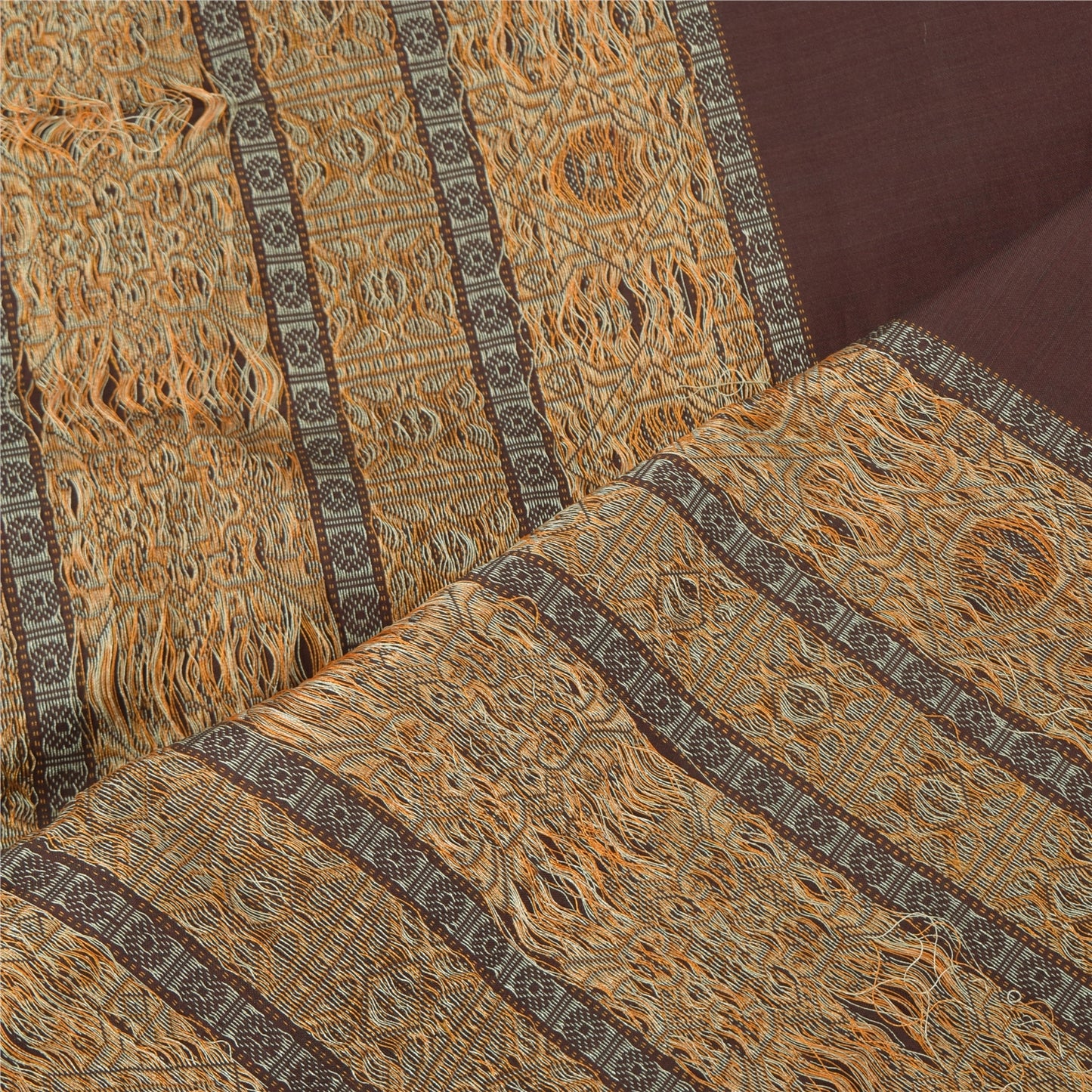 Sanskriti Vintage Dark Red Dupatta Long Stole Pure Cotton HandWoven Premium Veil