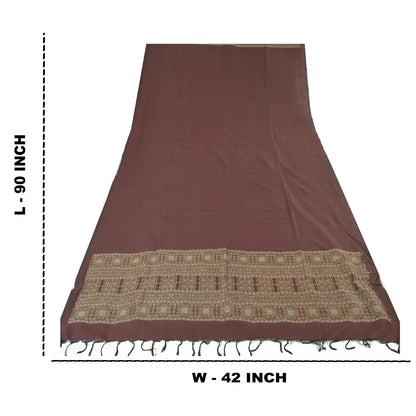 Sanskriti Vintage Dark Red Dupatta Long Stole Pure Cotton HandWoven Premium Veil