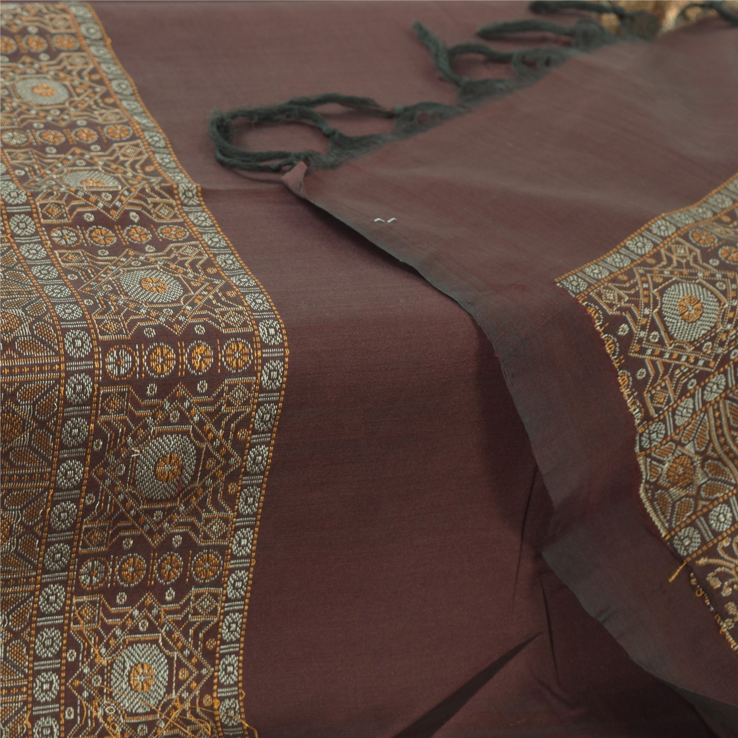 Sanskriti Vintage Dark Red Dupatta Long Stole Pure Cotton HandWoven Premium Veil