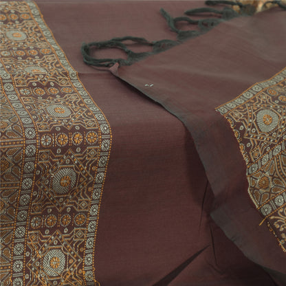 Sanskriti Vintage Dark Red Dupatta Long Stole Pure Cotton HandWoven Premium Veil