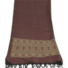 Sanskriti Vintage Dark Red Dupatta Long Stole Pure Cotton HandWoven Premium Veil