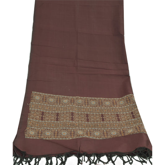 Sanskriti Vintage Dark Red Dupatta Long Stole Pure Cotton HandWoven Premium Veil