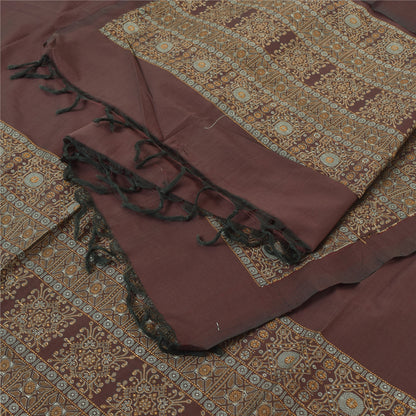 Sanskriti Vintage Dark Red Dupatta Long Stole Pure Cotton HandWoven Premium Veil