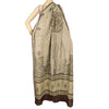 Sanskriti Vintage Dupatta Long Stole Pure Silk Cream Printed & Woven Veil Scarve