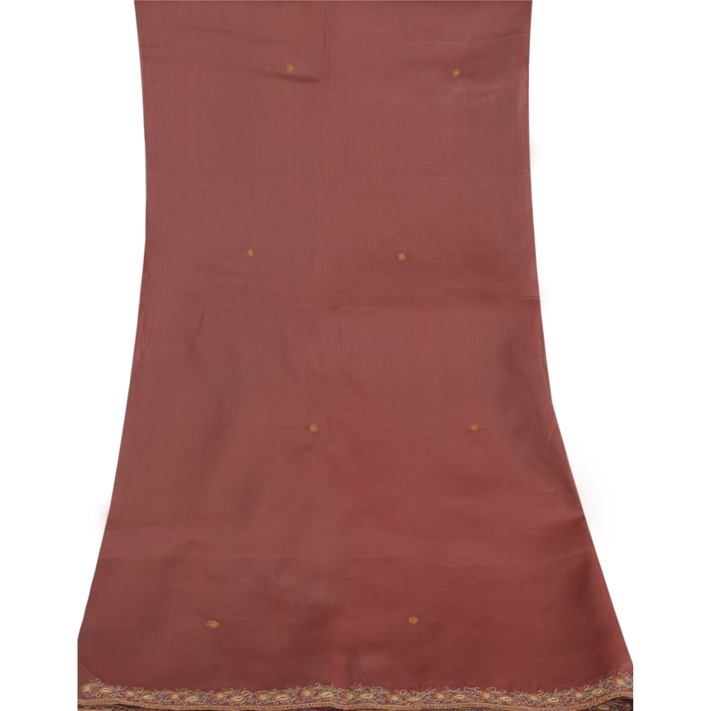 Sanskriti Vintage Dark Red Dupatta Long Stole Pure Silk Embroidered Scarves Veil