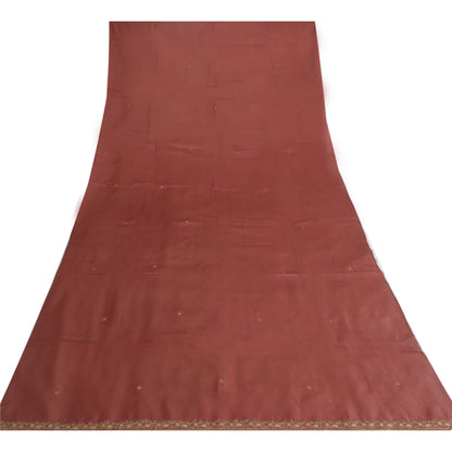Sanskriti Vintage Dark Red Dupatta Long Stole Pure Silk Embroidered Scarves Veil
