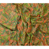 Sanskriti Vintage Dupatta Long Stole Pure Silk Green Hand Beaded Printed Shawl