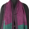 Sanskriti Vintage Dupatta Long Stole Pure Woolen Scarves Purple Printed Shawl