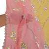 Sanskriti Vintage Dupatta Long Stole Pure Georgette Pink Hand Beaded Scarves