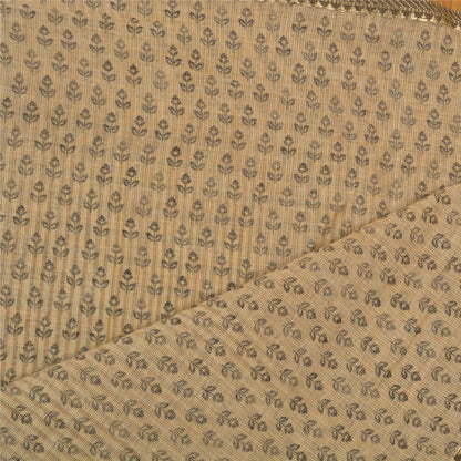 Sanskriti Vintage Hand Block Print-Woven Cotton Dupatta Cream Long Stole Veil