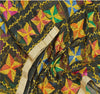 Sanskriti Vintage Dupatta Long Stole Chiffon Black Embroidered Bagh Phulkari