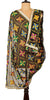 Sanskriti Vintage Dupatta Long Stole Chiffon Black Embroidered Bagh Phulkari