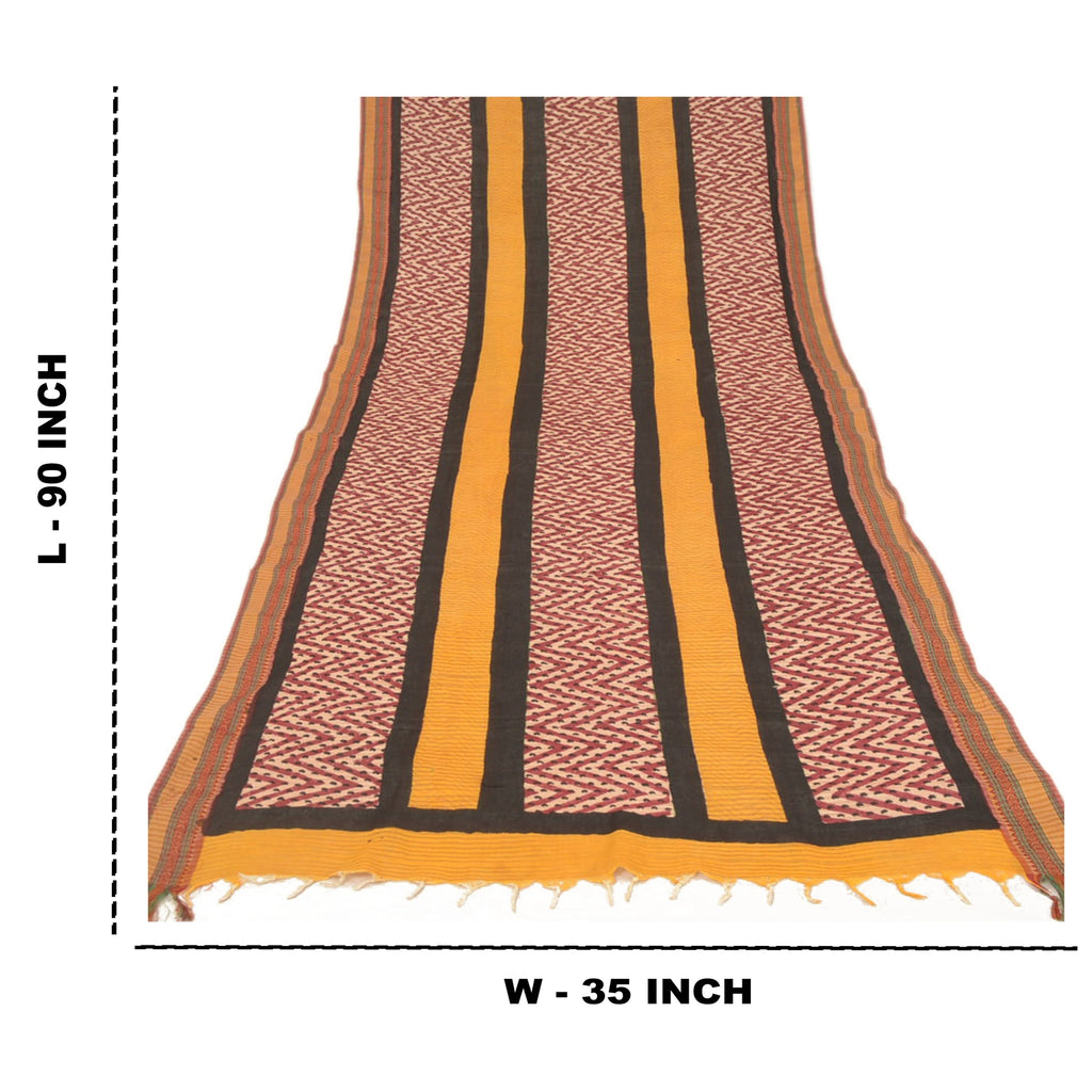 Sanskriti Vintage Dupatta Long Stole Pure Silk Hijab Printed Wrap Scarves