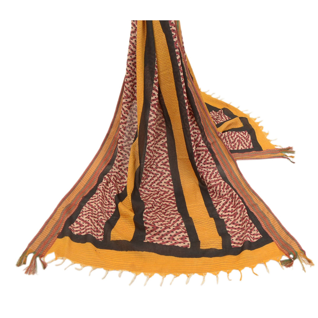 Sanskriti Vintage Dupatta Long Stole Pure Silk Hijab Printed Wrap Scarves