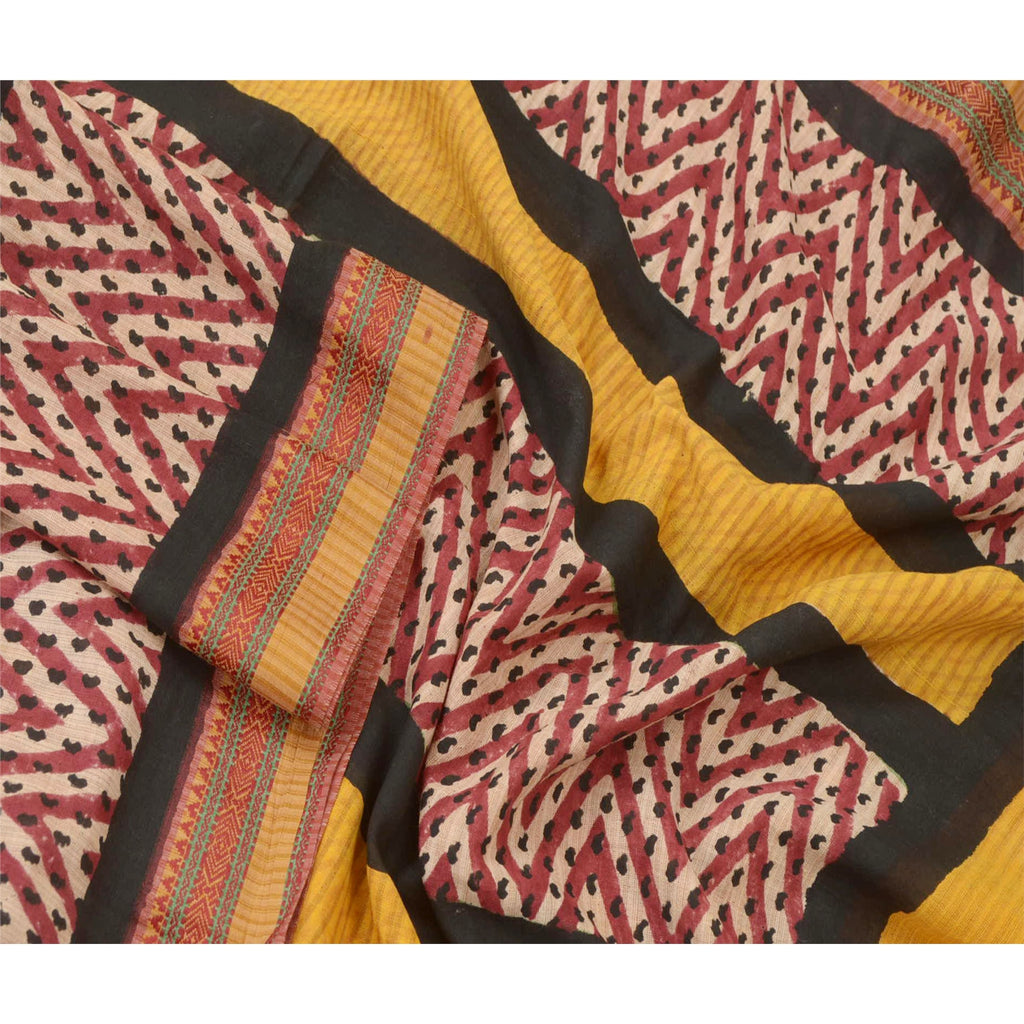 Sanskriti Vintage Dupatta Long Stole Pure Silk Hijab Printed Wrap Scarves