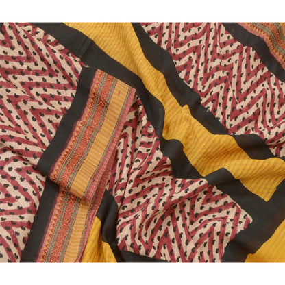 Sanskriti Vintage Dupatta Long Stole Pure Silk Hijab Printed Wrap Scarves