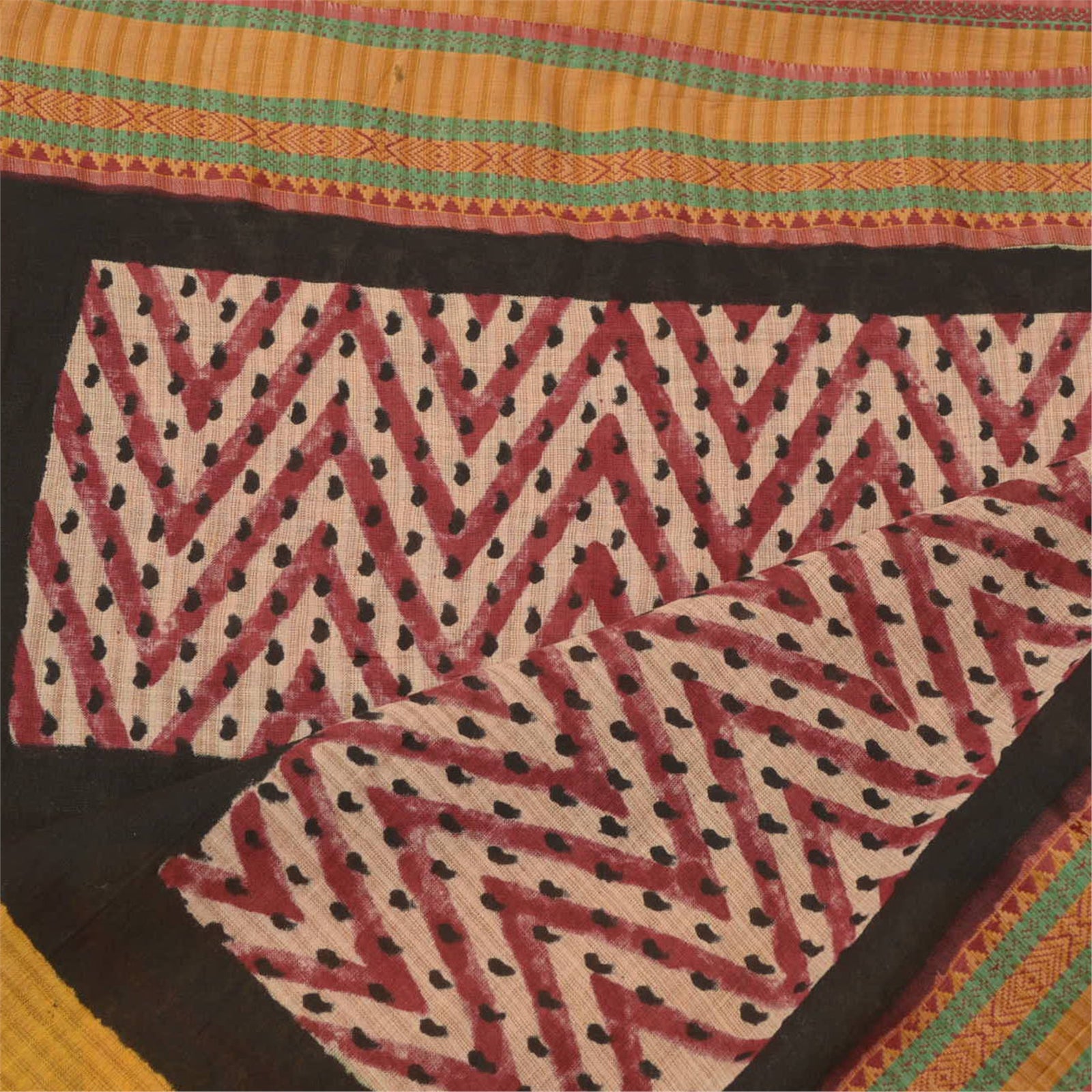 Sanskriti Vintage Dupatta Long Stole Pure Silk Hijab Printed Wrap Scarves