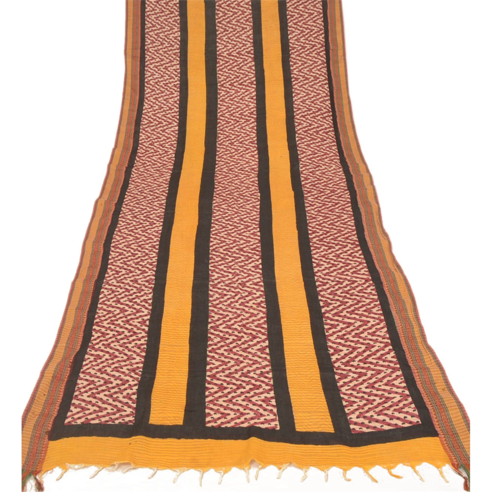 Sanskriti Vintage Dupatta Long Stole Pure Silk Hijab Printed Wrap Scarves