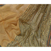 Sanskriti Vintage Dupatta Long Stole 100% Pure Silk Brown Printed Wrap Scarves