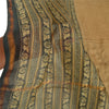 Sanskriti Vintage Dupatta Long Stole 100% Pure Silk Brown Printed Wrap Scarves