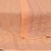 Sanskriti Vintage Dupatta Long Stole Pure Silk Peach Hijab Woven Wrap Scarves