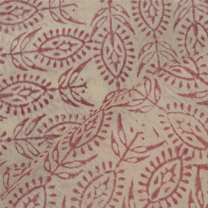 Sanskriti Vintage Dupatta Long Stole Ivory Hand Block Printed Scarves