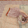 Sanskriti Vintage Dupatta Long Stole Ivory Hand Block Printed Scarves
