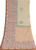 Sanskriti Vintage Dupatta Long Stole Ivory Hand Block Printed Scarves