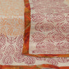 Sanskriti Vintage Dupatta Long Stole Ivory Hand Block Printed Scarves