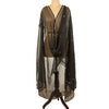 Sanskriti Vintage Dupatta Long Stole Georgette Black Hand Beaded Wrap Scarves
