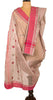 Sanskriti Vintage Dupatta Long Stole Cotton Silk Pink Hand Woven Zari Scarves
