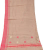 Sanskriti Vintage Dupatta Long Stole Cotton Silk Pink Hand Woven Zari Scarves