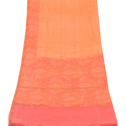 Sanskriti Vintage Peach Dupatta Long Stole Pure Cotton Printed Premium Wrap Veil