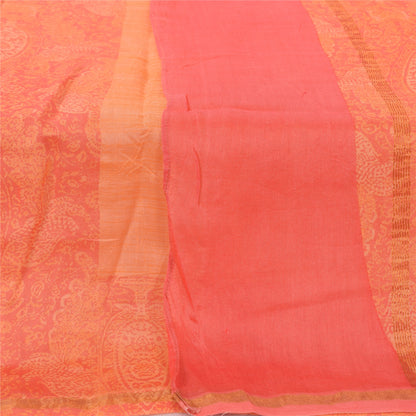 Sanskriti Vintage Peach Dupatta Long Stole Pure Cotton Printed Premium Wrap Veil
