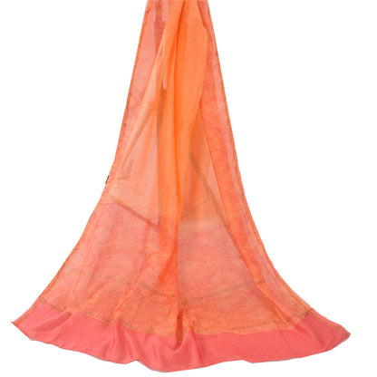 Sanskriti Vintage Peach Dupatta Long Stole Pure Cotton Printed Premium Wrap Veil