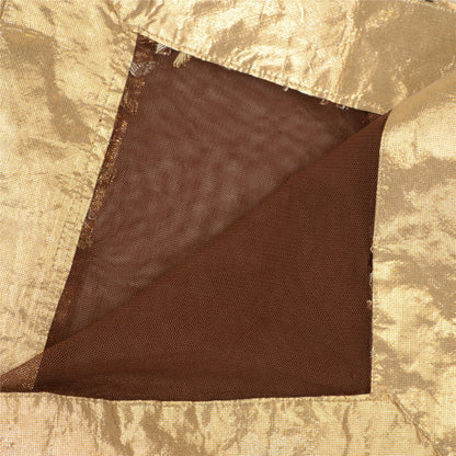 Sanskriti Vintage Dupatta Long Stole Net Mesh Brown Hand Embroidery Dabka Veil