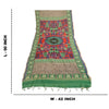 Sanskriti Vintage Dupatta Long Stole Pure Chanderi Silk Green Printed Scarves