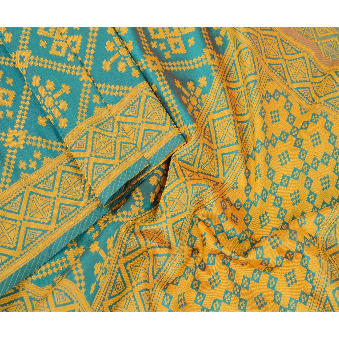 Санскрити Винтаж Дупатта Длинный Палантин Искусство Шелк Зеленый Вуаль Тканые Шарфы