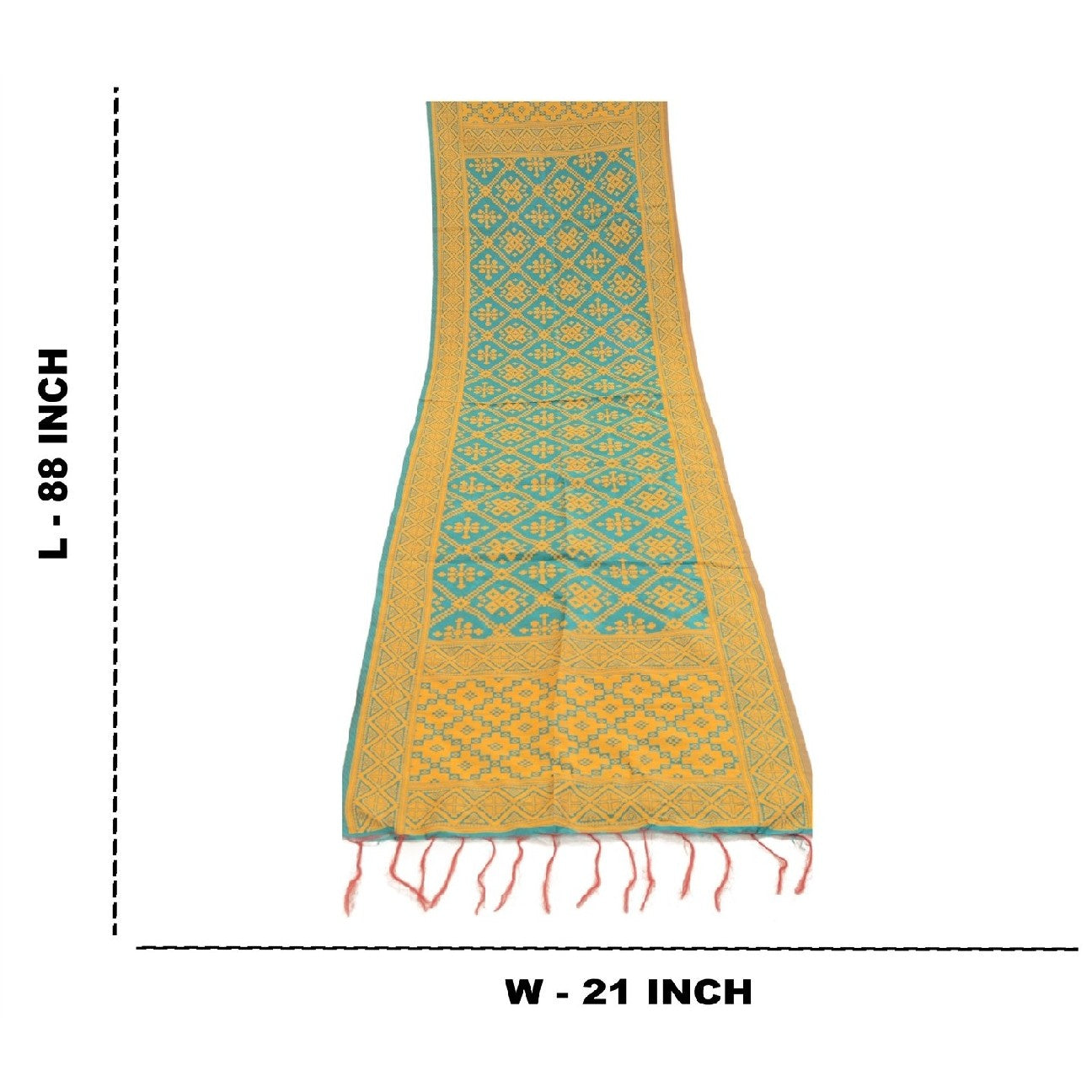 Санскрити Винтаж Дупатта Длинный Палантин Искусство Шелк Зеленый Вуаль Тканые Шарфы